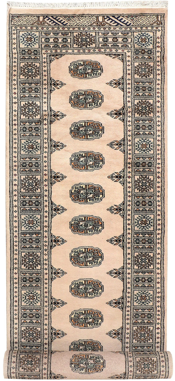 Brown Pakistani Bokhara Rug 2' 6" x 10' 3" Hand-Knotted | No. QA81940