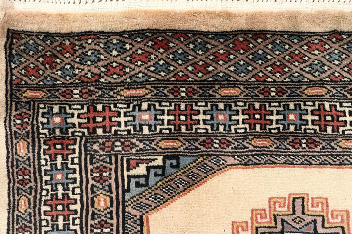 Brown Pakistani Jaldar Rug 2' 6" x 10' 5" Hand-Knotted | No. QA82095