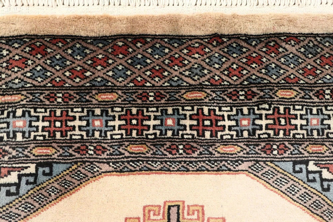 Brown Pakistani Jaldar Rug 2' 6" x 10' 5" Hand-Knotted | No. QA82095
