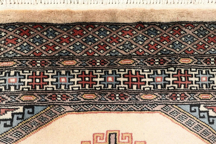 Brown Pakistani Jaldar Rug 2' 6" x 10' 5" Hand-Knotted | No. QA82095