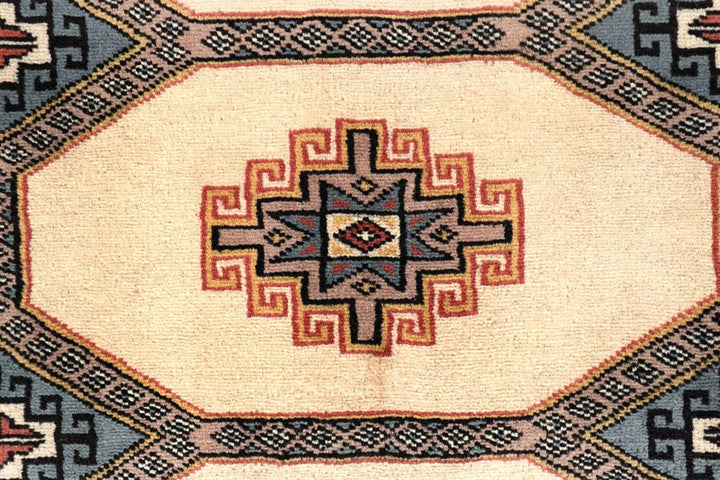 Brown Pakistani Jaldar Rug 2' 6" x 10' 5" Hand-Knotted | No. QA82095