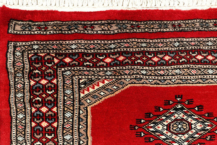 Red Pakistani Jaldar Rug 2' 4" x 9' 5" Hand-Knotted | No. QA82311