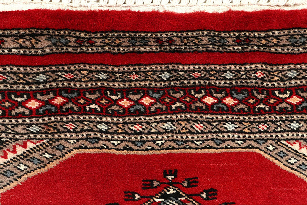 Red Pakistani Jaldar Rug 2' 4" x 9' 5" Hand-Knotted | No. QA82311