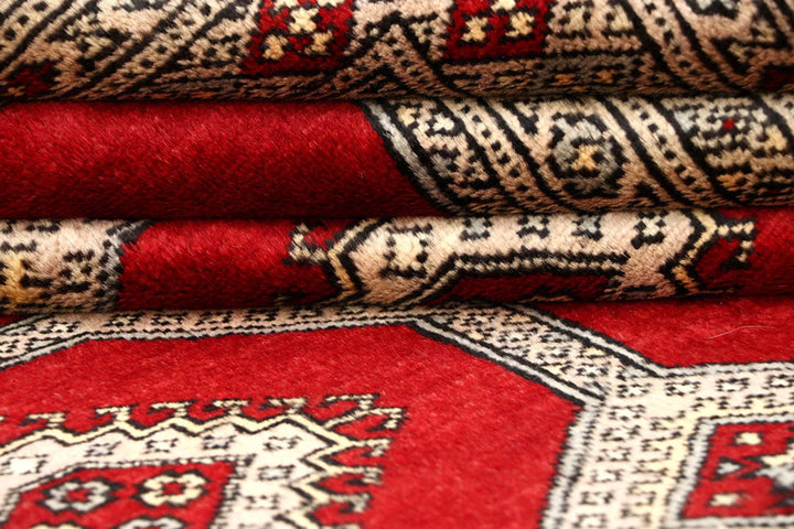 Red Pakistani Jaldar Rug 6' 2" x 9' 5" Hand-Knotted | No. QA82658