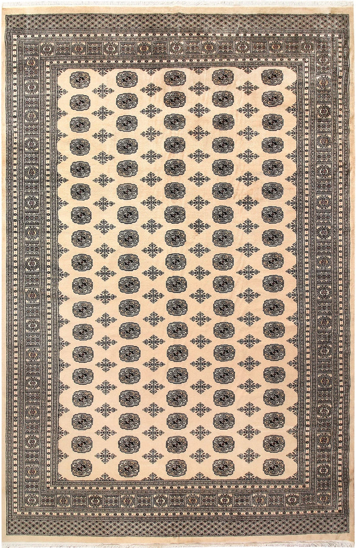Brown Pakistani Bokhara Rug 7' 11" x 12' 2" Hand-Knotted | No. QA82779