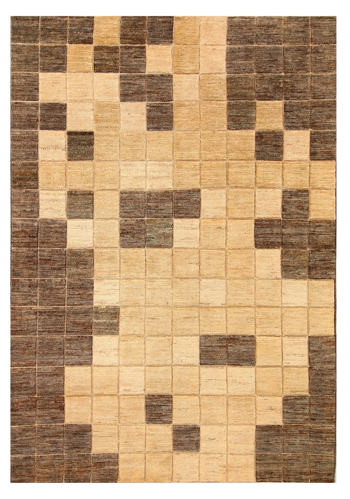 Brown Pakistani Gabbeh Rug 4' 4" x 6' 1" Hand-Knotted | No. QA82806