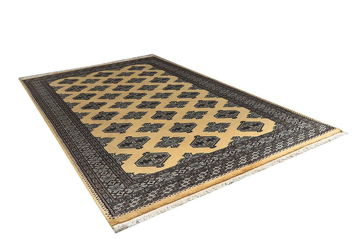 Yellow Pakistani Jaldar Rug 5' x 8'2" Hand-Knotted | No. QA82812