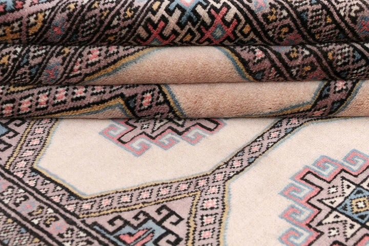 Brown Pakistani Jaldar Rug 4' 1" x 6' 3" Hand-Knotted | No. QA82862