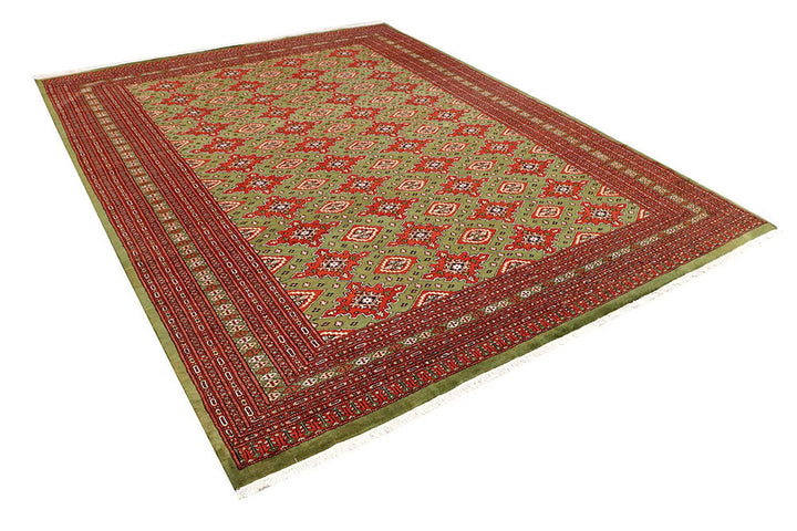 Olive Pakistani Jaldar Rug 8' x 10' 6" Hand-Knotted | No. QA82895