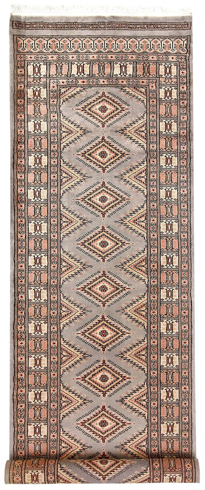Grey Pakistani Jaldar Rug 2' 6" x 8' 8" Hand-Knotted | No. QA82962