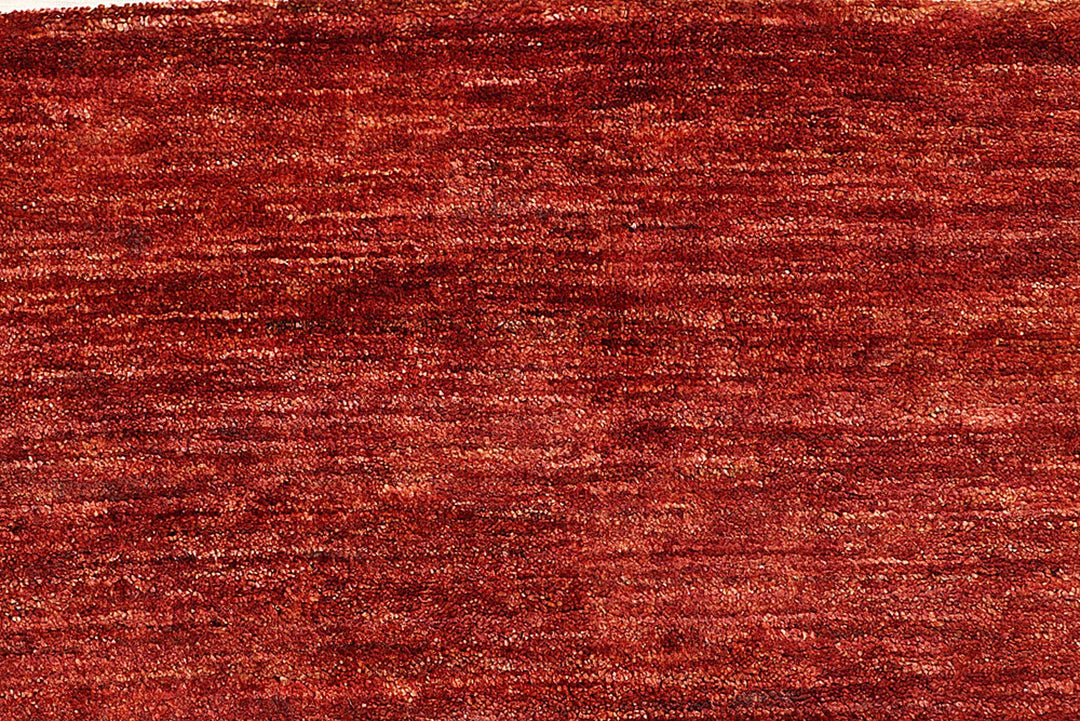 Tomato Orange Pakistani Gabbeh Rug 8' x 9' 9" Hand-Knotted | No. QA83016
