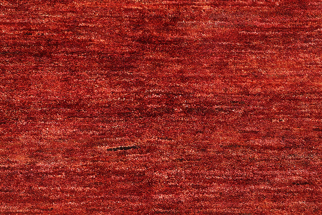 Tomato Orange Pakistani Gabbeh Rug 8' x 9' 9" Hand-Knotted | No. QA83016
