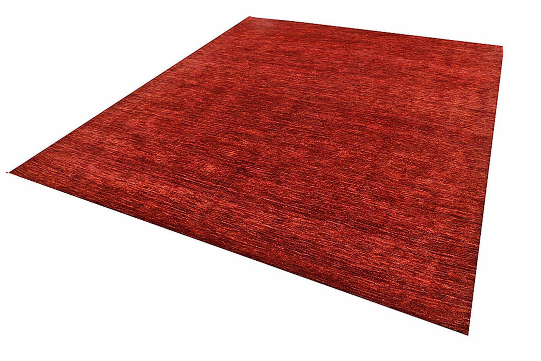 Tomato Orange Pakistani Gabbeh Rug 8' x 9' 9" Hand-Knotted | No. QA83016