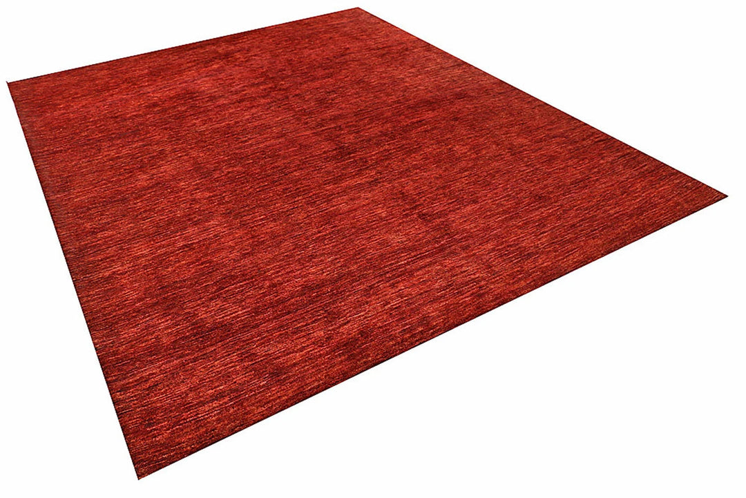 Tomato Orange Pakistani Gabbeh Rug 8' x 9' 9" Hand-Knotted | No. QA83016