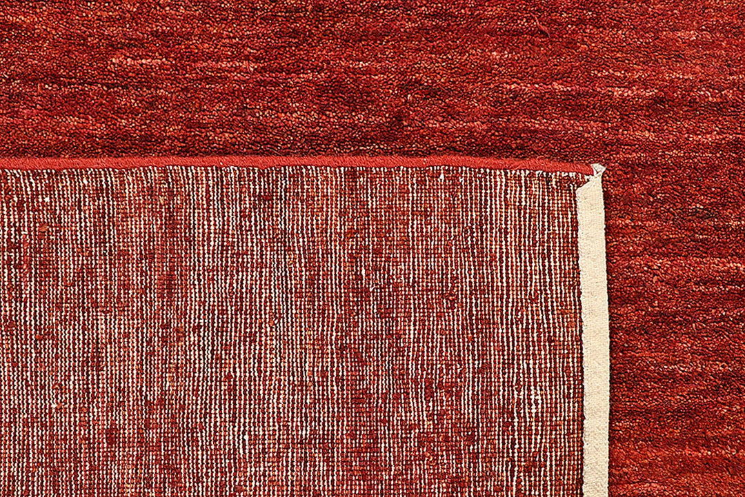 Tomato Orange Pakistani Gabbeh Rug 8' x 9' 9" Hand-Knotted | No. QA83016