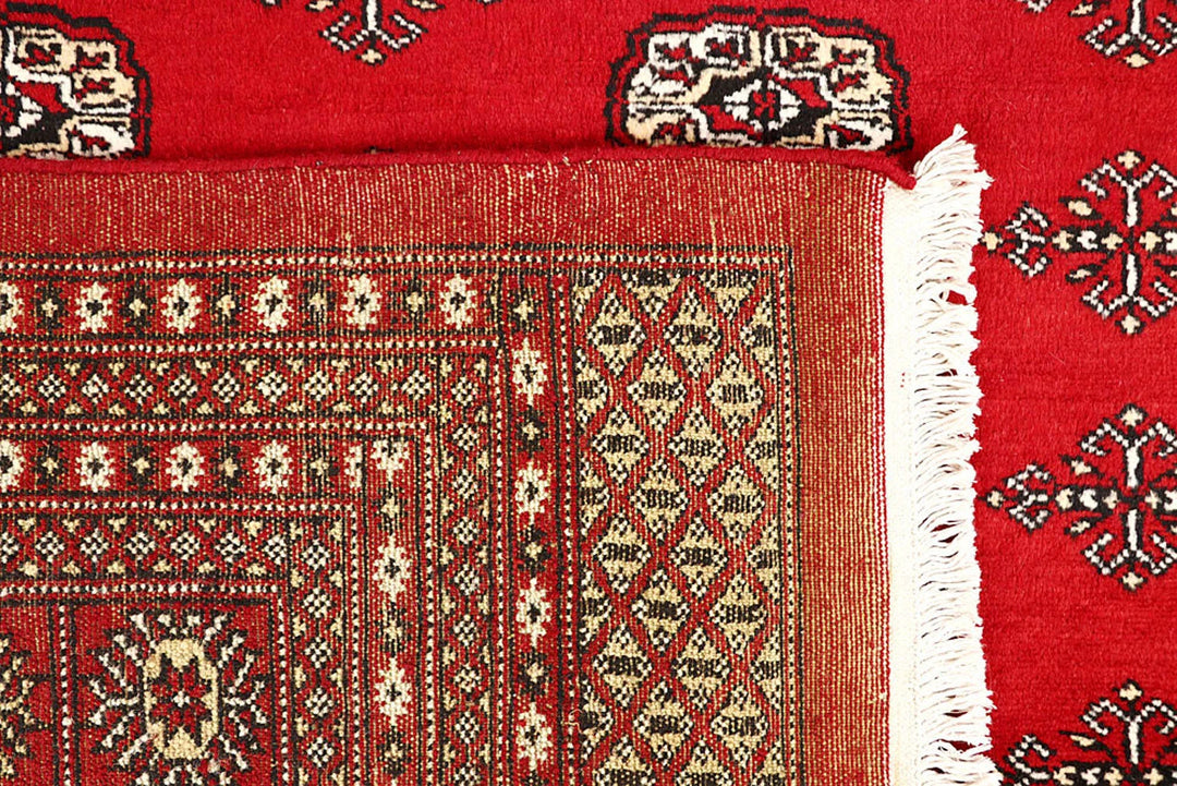 Red Pakistani Bokhara Rug 9' 4" x 11' 10" Hand-Knotted | No. QA83028