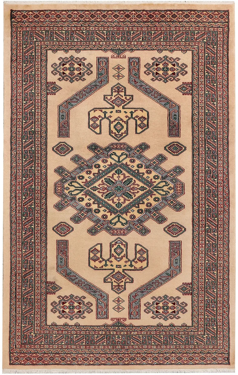 Brown Caucasian Oriental Rug 4' 2" x 6' 5" Hand-Knotted | No. QA83067