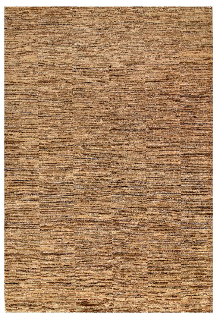 Brown Pakistani Gabbeh Rug 6' 1" x 8' 10" Hand-Knotted | No. QA83112