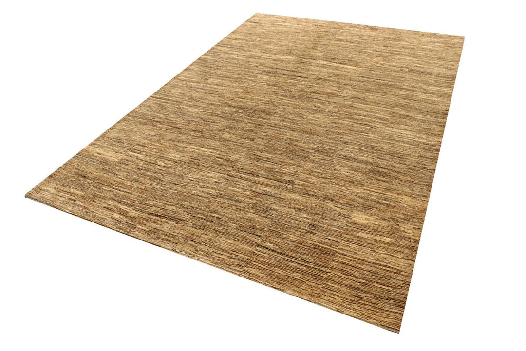 Brown Pakistani Gabbeh Rug 6' 1" x 8' 10" Hand-Knotted | No. QA83112