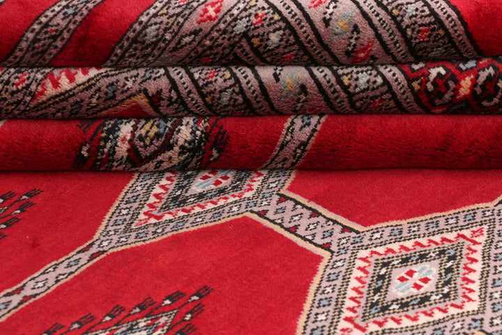 Red Pakistani Jaldar Rug 5' 5" x 7' 10" Hand-Knotted | No. QA83181