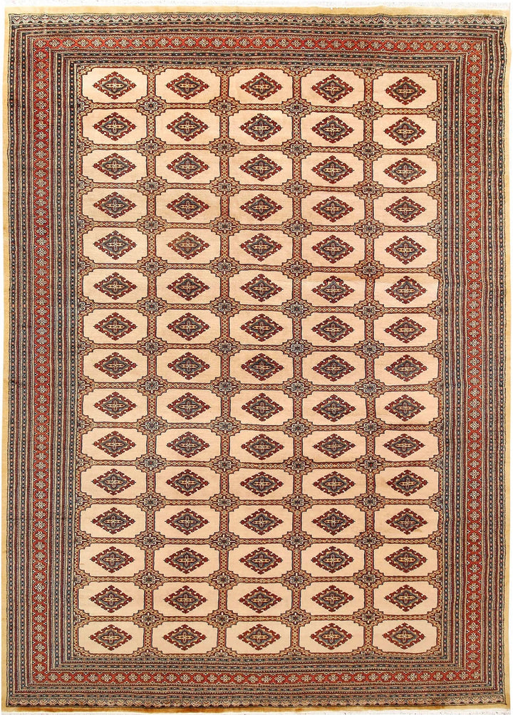 Bisque Pakistani Jaldar Rug 8' 2" x 11' 5" Hand-Knotted | No. QA83465