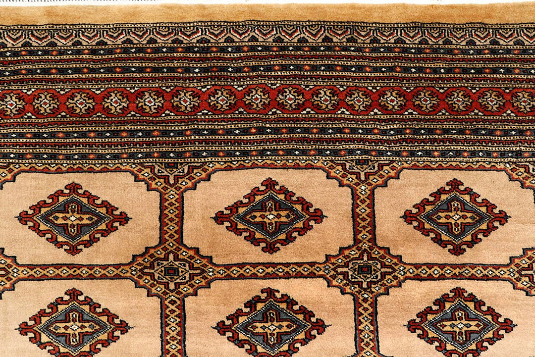 Bisque Pakistani Jaldar Rug 8' 2" x 11' 5" Hand-Knotted | No. QA83465