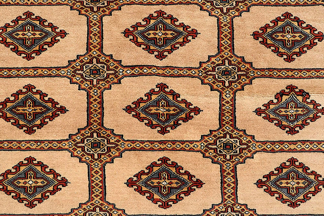 Bisque Pakistani Jaldar Rug 8' 2" x 11' 5" Hand-Knotted | No. QA83465