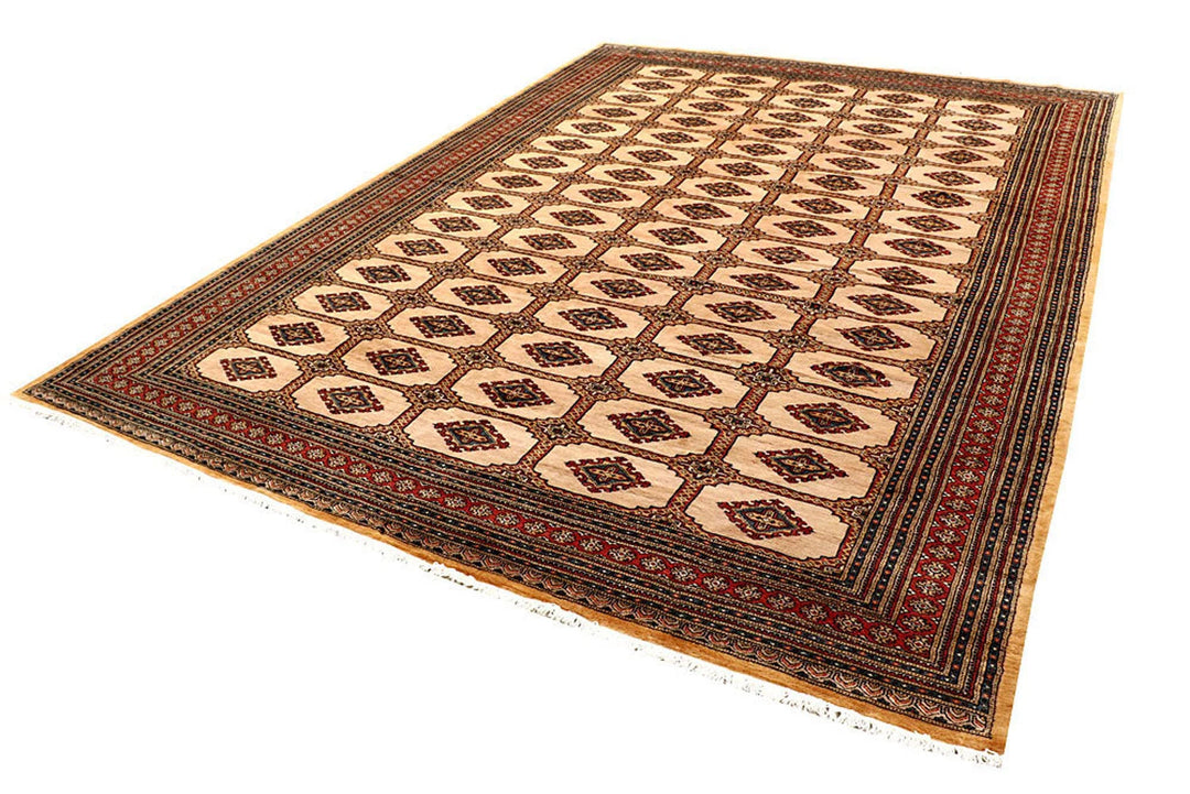 Bisque Pakistani Jaldar Rug 8' 2" x 11' 5" Hand-Knotted | No. QA83465