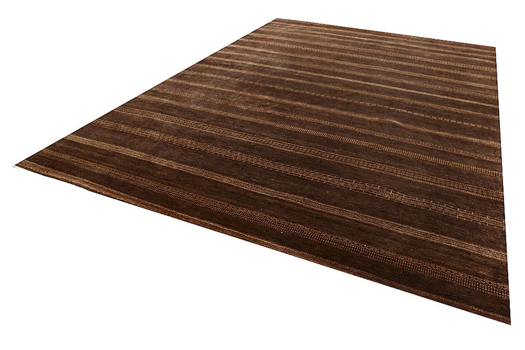 Saddle Brown Pakistani Gabbeh Rug 11' 10" x 17' 7" Hand-Knotted | No. QA83522