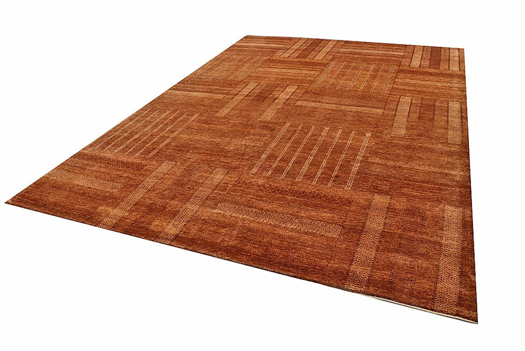 Sienna Pakistani Gabbeh Rug 8' 5" x 11' 10" Hand-Knotted | No. QA83582