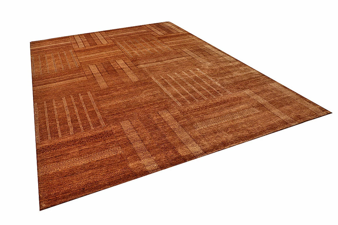 Sienna Pakistani Gabbeh Rug 8' 5" x 11' 10" Hand-Knotted | No. QA83582