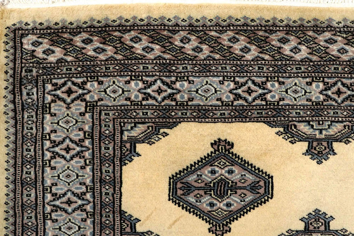 Yellow Pakistani Jaldar Rug 5' 2" x 8' 4" Hand-Knotted | No. QA83624