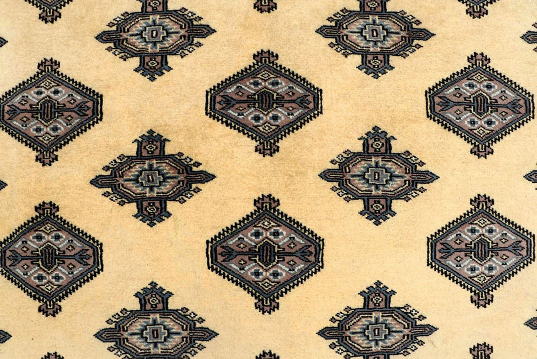 Yellow Pakistani Jaldar Rug 5' 2" x 8' 4" Hand-Knotted | No. QA83624