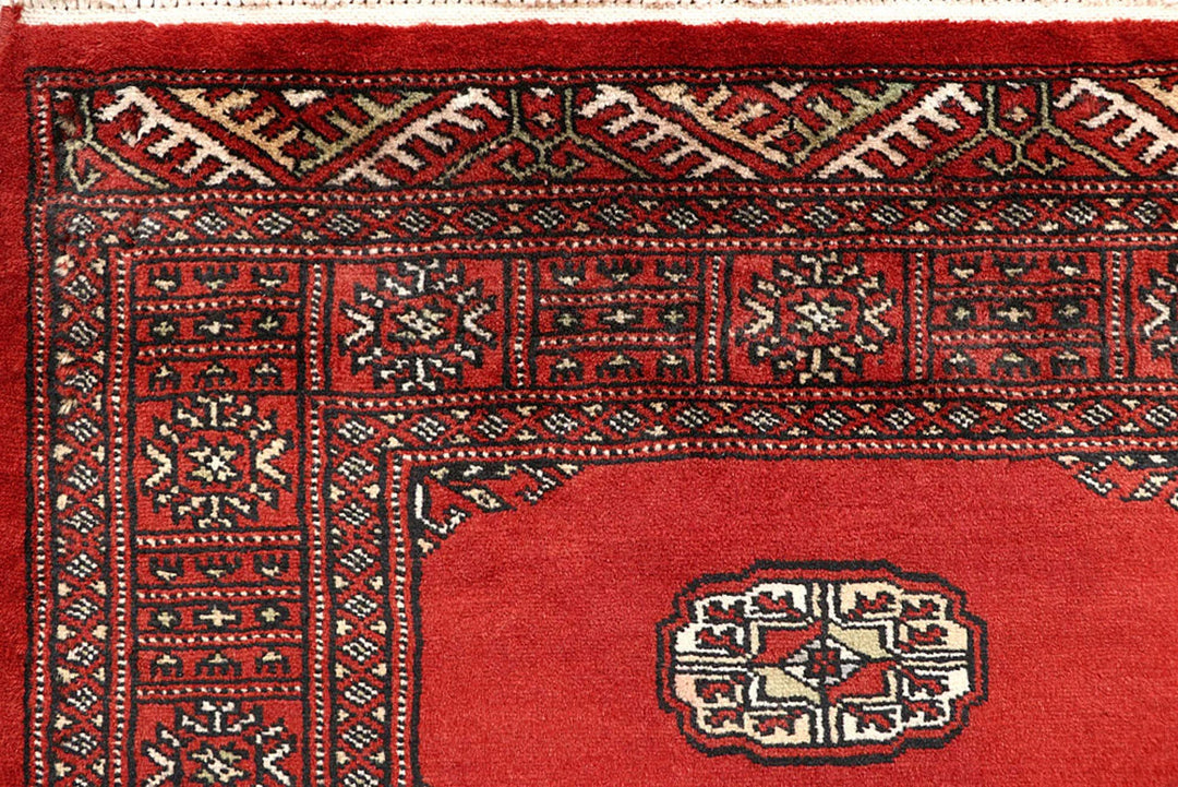 Orange Red Pakistani Bokhara Rug 2' 7" x 14' 6" Hand-Knotted | No. QA83739
