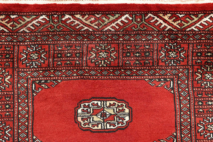 Orange Red Pakistani Bokhara Rug 2' 7" x 14' 6" Hand-Knotted | No. QA83739