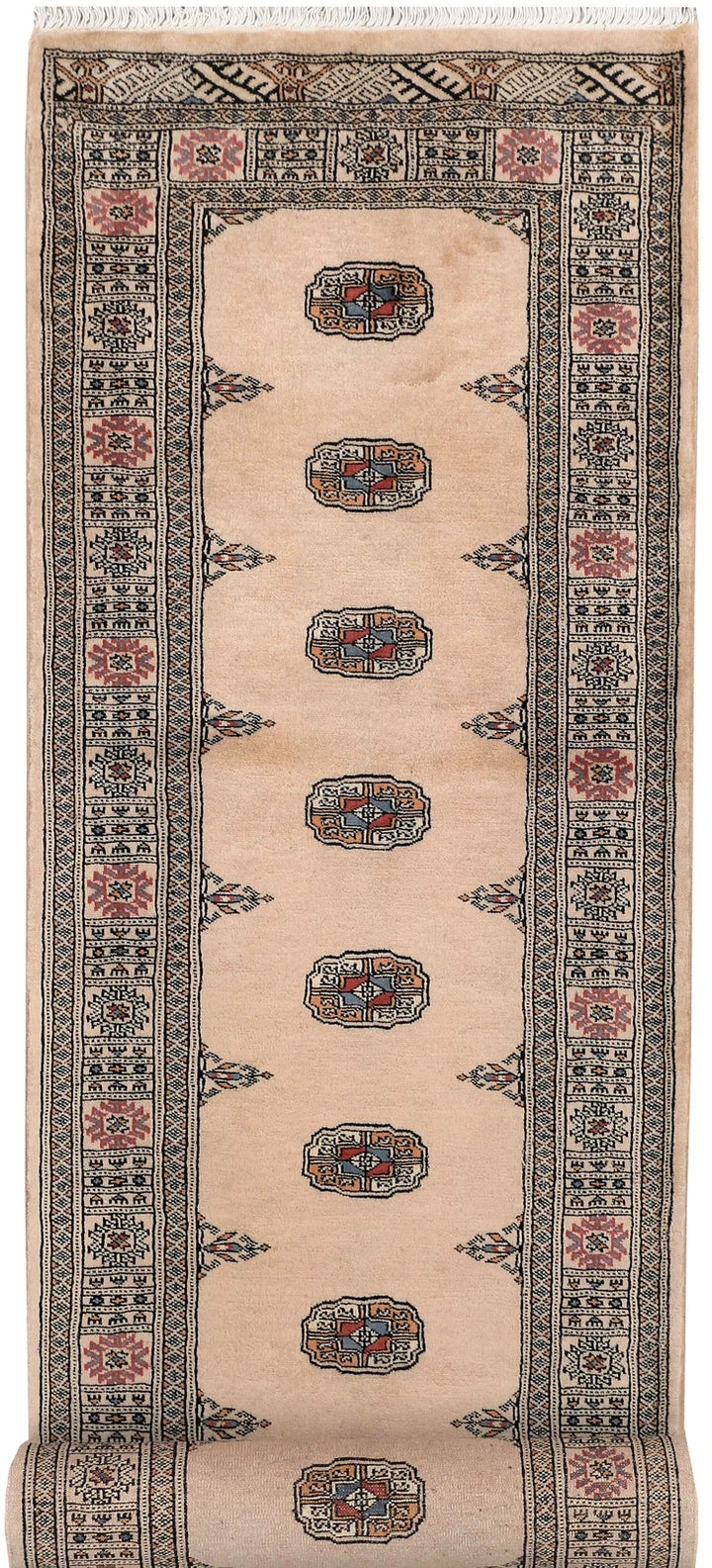 Tan Pakistani Bokhara Rug 2' 8" x 10' 8" Hand-Knotted | No. QA83807