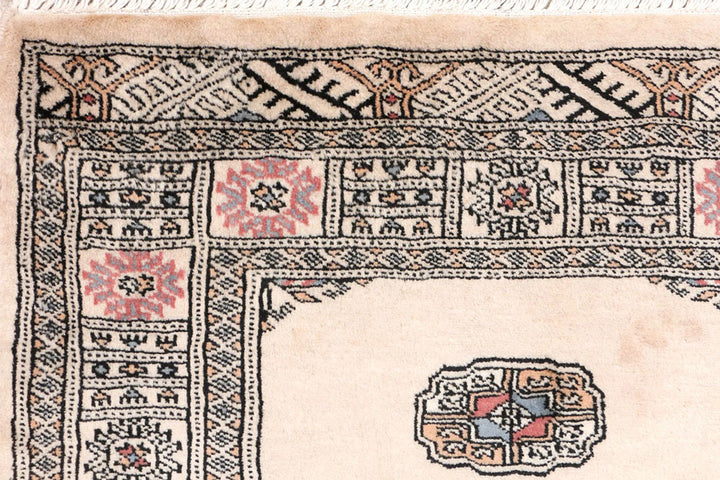Tan Pakistani Bokhara Rug 2' 8" x 10' 8" Hand-Knotted | No. QA83807