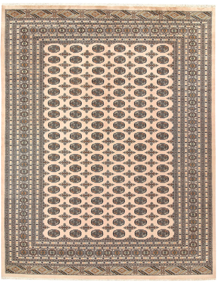 Brown Bokhara Rug 9' 1" x 11' 7" Hand-Knotted | No. QA83943