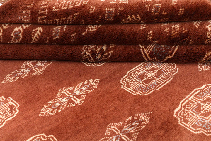 Sienna Pakistani Bokhara Rug 6' 6" x 9' 1" Hand-Knotted | No. QA84042