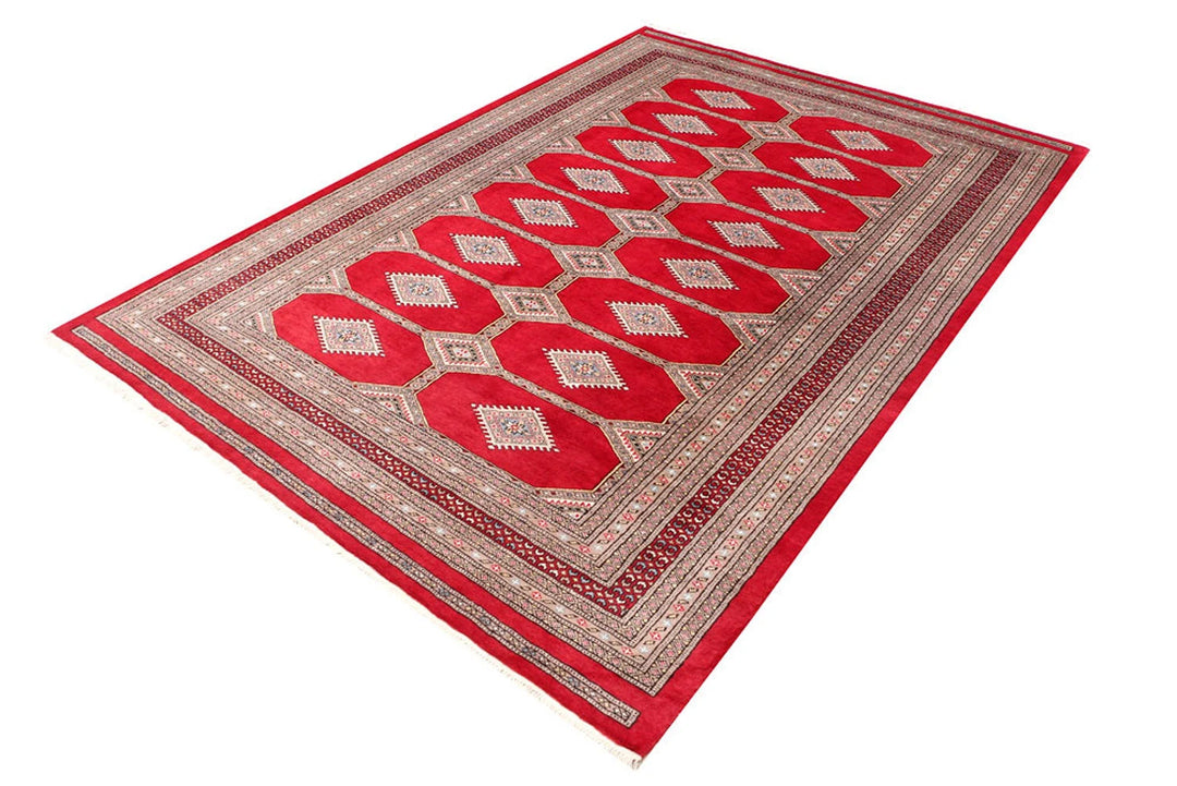 Dark Red Pakistani Jaldar Rug 5' 7" x 8' Hand-Knotted | No. QA84094