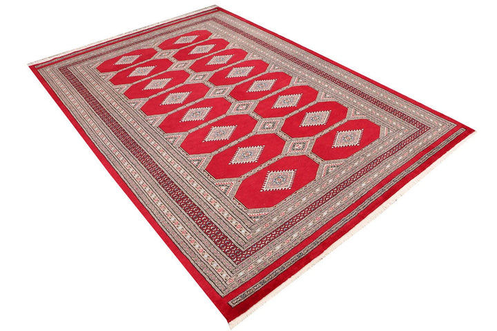 Dark Red Pakistani Jaldar Rug 5' 7" x 8' Hand-Knotted | No. QA84094