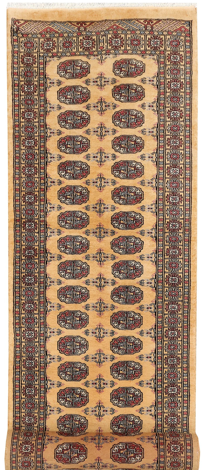 Yellow Pakistani Bokhara Rug 2'7" x 11'10" Hand-Knotted | No. QA84122
