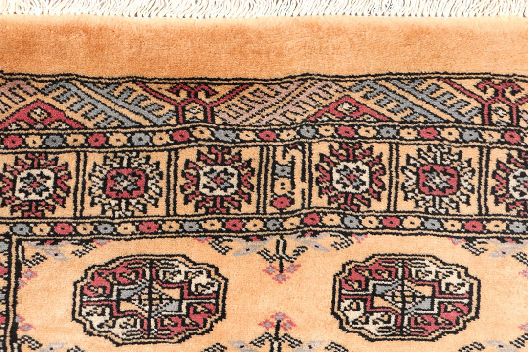 Yellow Pakistani Bokhara Rug 2'7" x 11'10" Hand-Knotted | No. QA84122