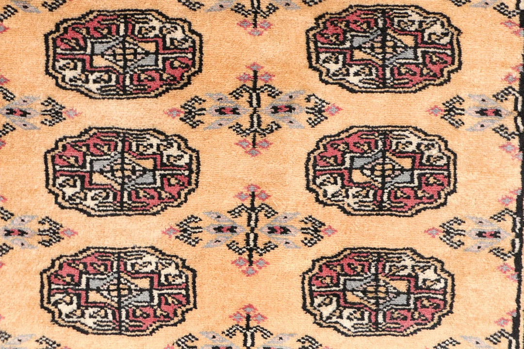 Yellow Pakistani Bokhara Rug 2'7" x 11'10" Hand-Knotted | No. QA84122