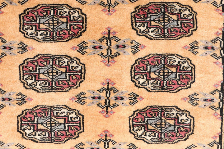 Yellow Pakistani Bokhara Rug 2'7" x 11'10" Hand-Knotted | No. QA84122
