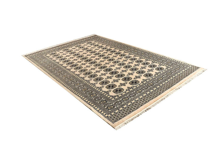Brown Pakistani Bokhara Rug 6' 1" x 9' 1" Hand-Knotted | No. QA84156