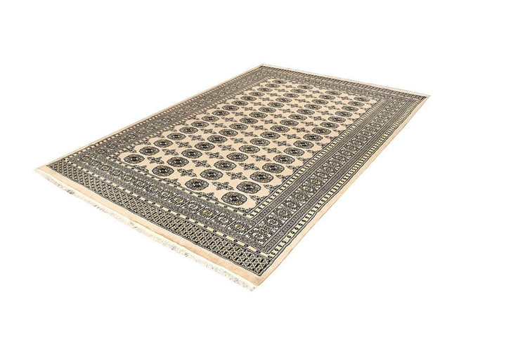 Brown Pakistani Bokhara Rug 6' 1" x 9' 1" Hand-Knotted | No. QA84156