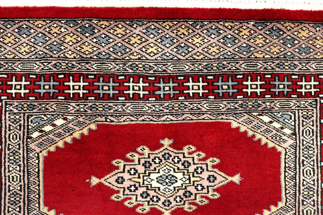 Red Jaldar Rug 2' 7" x 10' 4" Hand-Knotted | No. QA84173