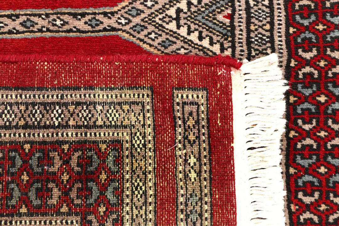 Red Pakistani Jaldar Rug 2' 4" x 9' 5" Hand-Knotted | No. QA84306