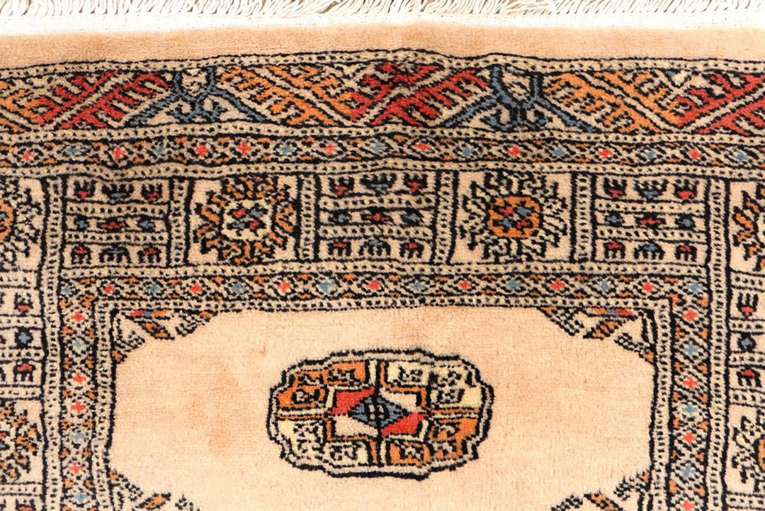 Wheat Pakistani Bokhara Rug 2'6" x 11'2" Hand-Knotted | No. QA84331